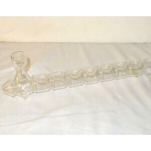 Neker Clear Art Glass Hand Made Hanukkah Menorah Made in Israel